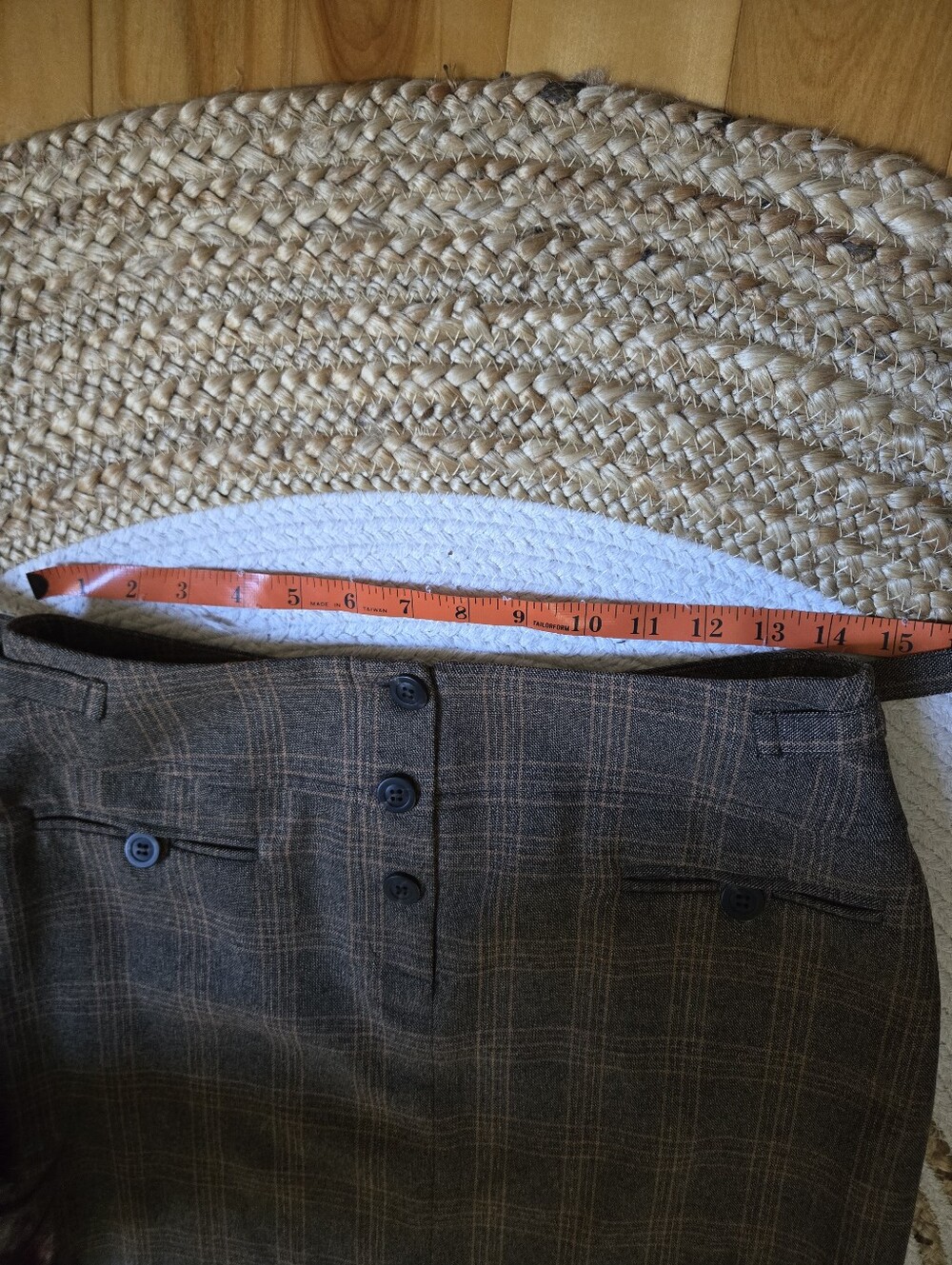 Tristan & Iseut Vintage Brown Plaid Pencil Skirt Dark Academia Preppy Classic 8 - Picture 10 of 15
